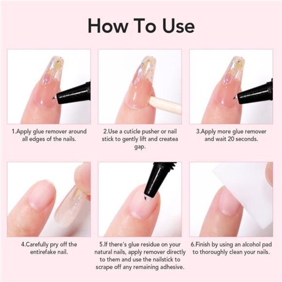 Newly Upgraded Quick Drying 10g Semi Solid Nail Glue with 10ml Remover for Nails - Picture 6 of 7